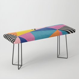 Colorful Vibrant Bold Modern Geometric Art Bench