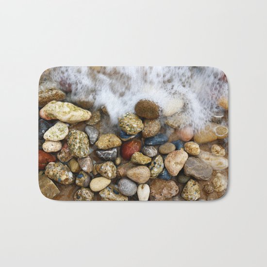 Stones at the beach Bath Mat