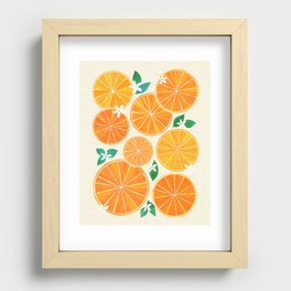 Orange Slices With Blossoms Recessed Framed Print