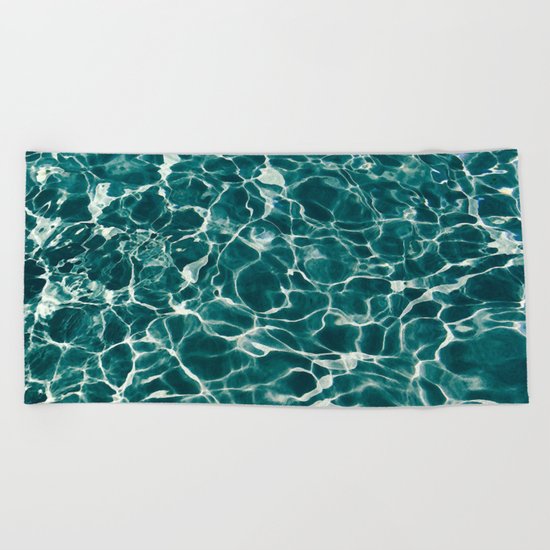 SEA - blue , white ocean , waves , clear , clarity Beach Towel