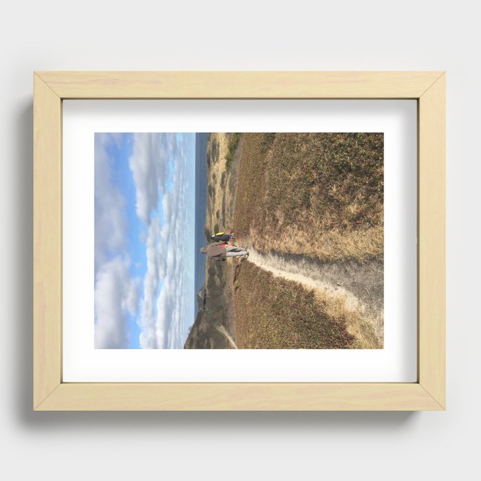 scenic hiking trail.. near the ocean Recessed Framed Print