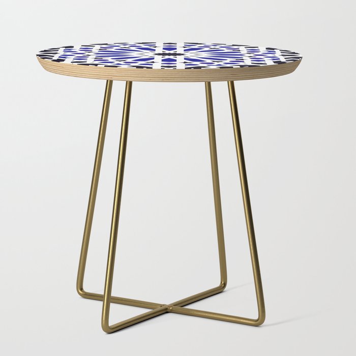 N8 | Epic Original Blue Moroccan Geometric Artwork. Side Table