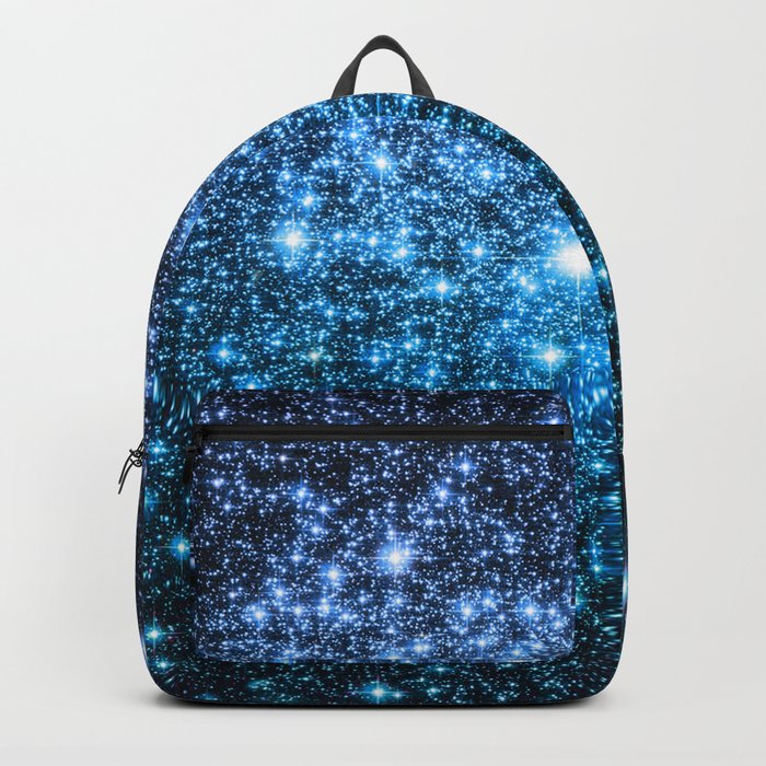 Galaxy Sparkle Stars Periwinkle Blue Turquoise Ombre Backpack