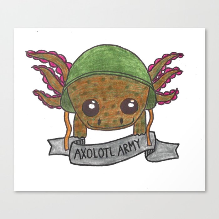 Wild Type Axolotl Canvas Print