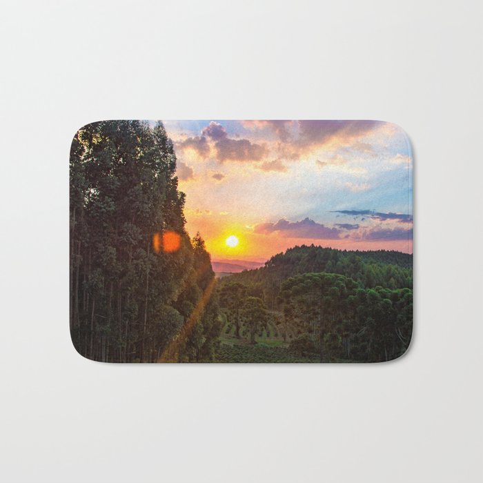 Brazil Photography - Astonishing Sunset Over The Brazilian Forest Bath Mat