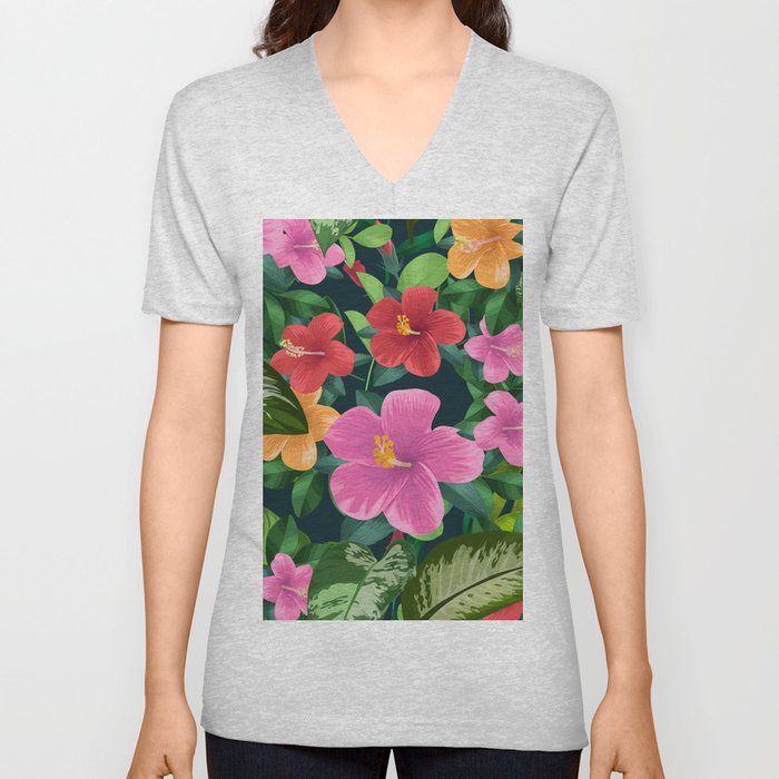 Awesome Flowers V Neck T Shirt