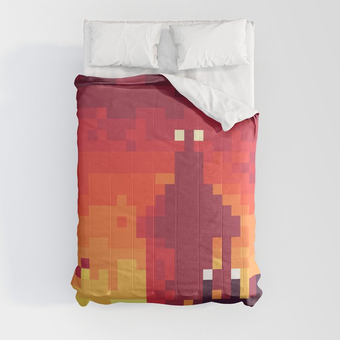 Pixel Town at Sundown Comforter
