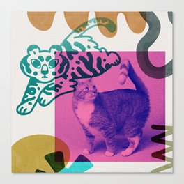 Kitty & tiger Canvas Print
