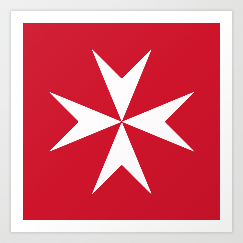 Maltese Cross Flag Art Print By Iskanderox Society6