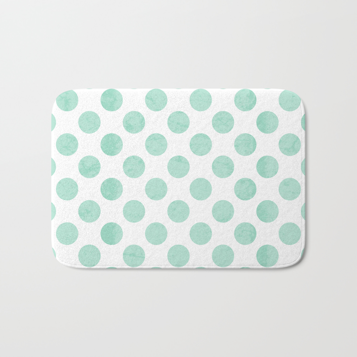 Mint Polka Dot Bath Mat By Thepetitepear Society6