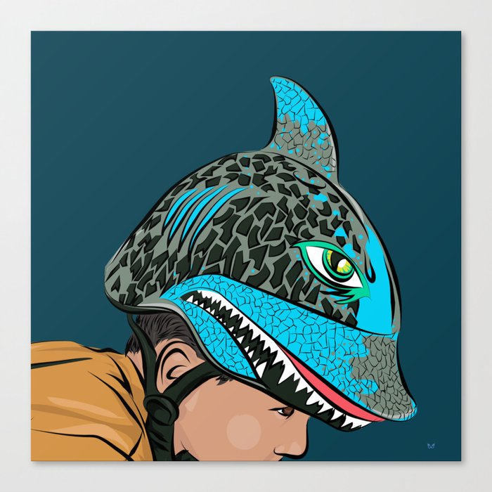 The Shark Helmet Canvas Print