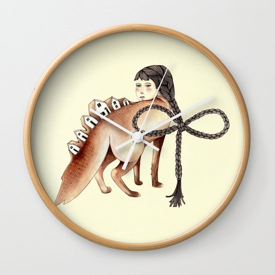 Little Homes of Hair and Wood Wall Clock