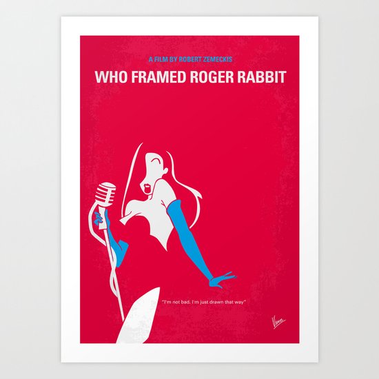No271 My ROGER RABBIT minimal movie poster Art Print