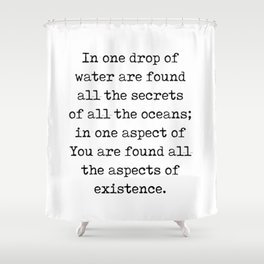 One drop of water - Kahlil Gibran Quote - Literature - Typewriter Print 1 Shower Curtain