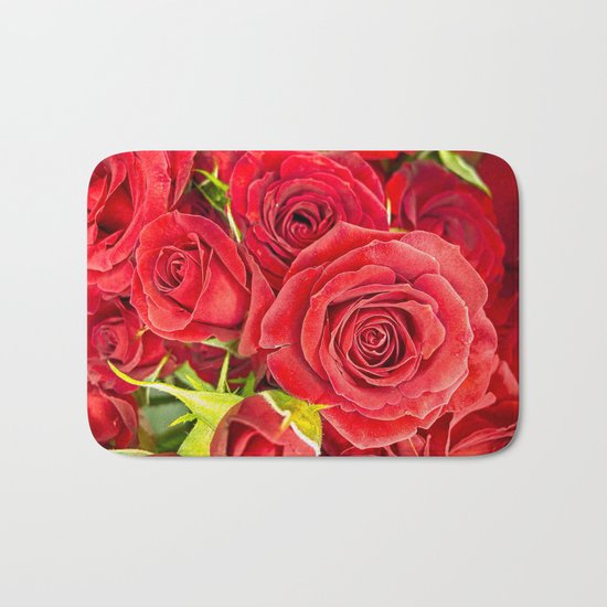 Stunning red roses Bath Mat