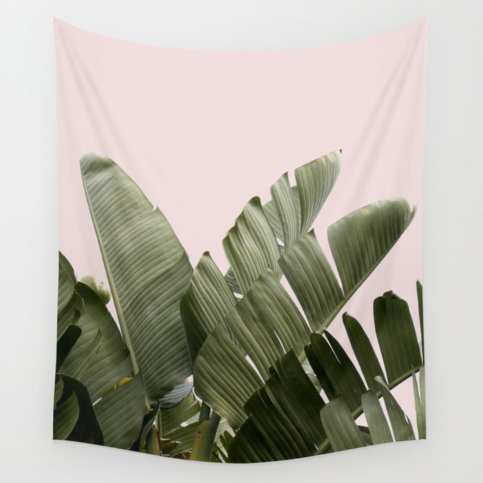 PALM ON PINK Wall Tapestry