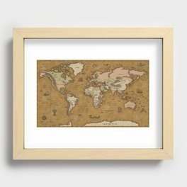 World Treasure Map Recessed Framed Print