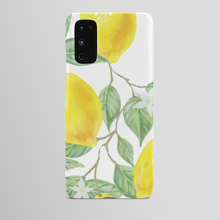Lemons and Leaves Watercolor Illustration, The Branches Of The Lemon Tree, Watercolor Lemon Tree Android Case