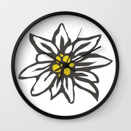 Edelweiss flower Wall Clock