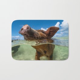 Paradise Pig Bath Mat | Wildlife, Adventure, Aloha, Pig, Sand, Underwater, Explore, Pigs, Travel, Sea 