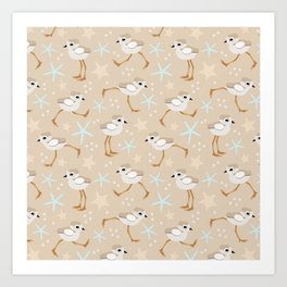 Piping Plover Cute Baby Seabirds Art Print
