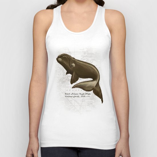 North Atlantic Right Whale, Digital Illustration by Amber Marine (c) 2015 Unisex Tank Top