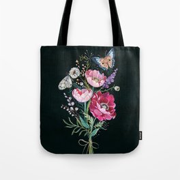 Butterfly Floral Bouquet Tote Bag