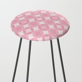 Pink Four Leaf circle tile geometric pattern. Digital Illustration background Counter Stool