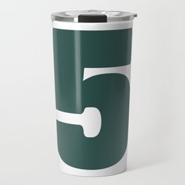 5 (Dark Green & White Number) Travel Mug