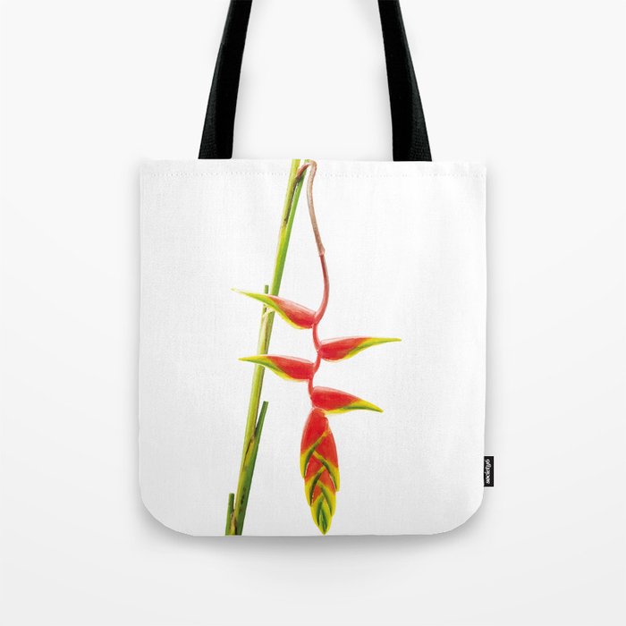 Helionias Tropical Flower white Background Tote Bag