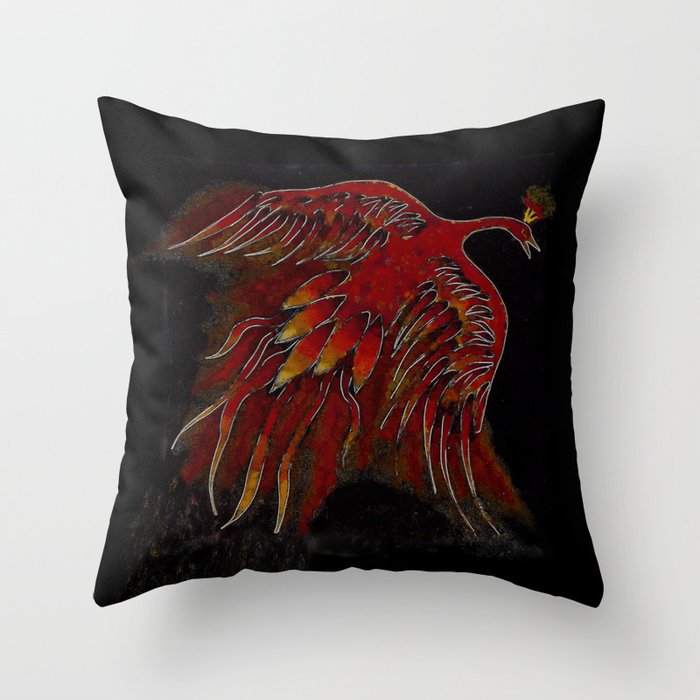 Creature of Fire (The Firebird) Throw Pillow