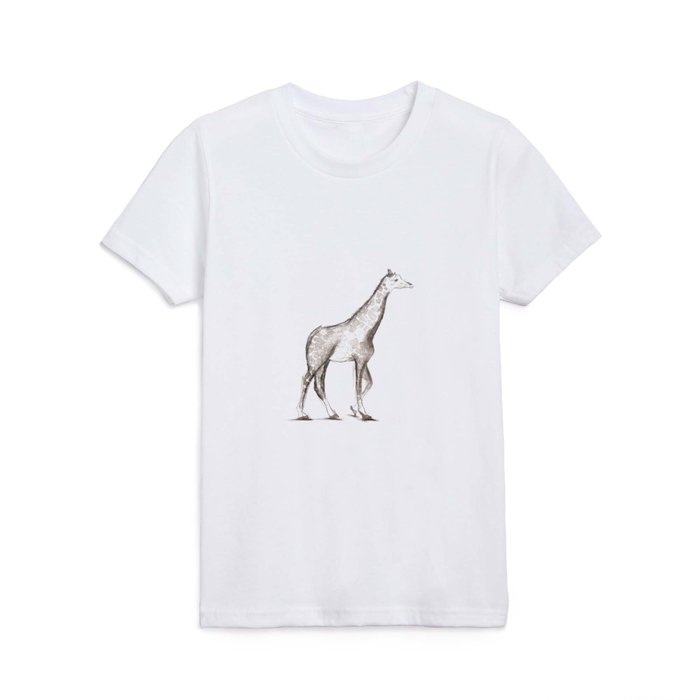 Realistic Cute Giraffe Handmade Illustration Kids T Shirt