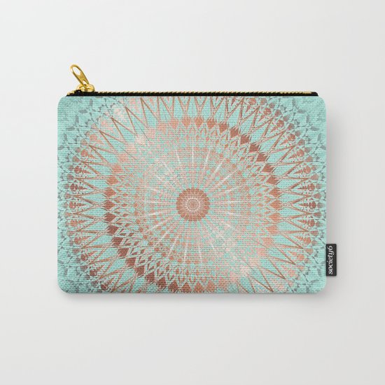Rose Gold Mint Mandala Carry-All Pouch