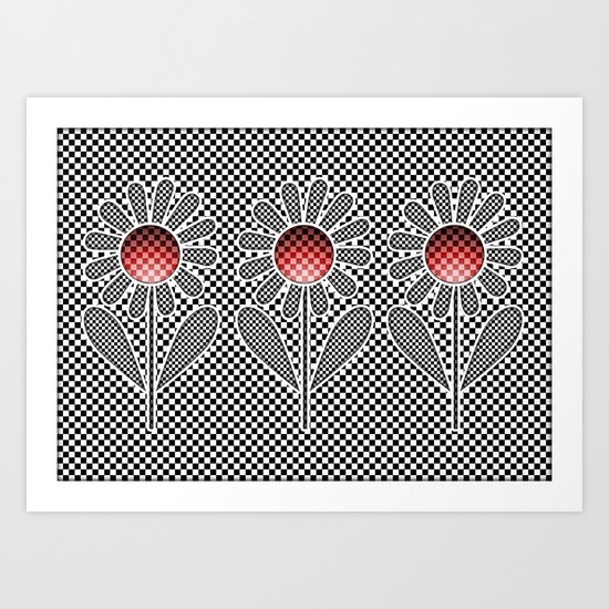 Graphic Flowers Art Print