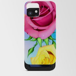 Pink and Yellow Rose iPhone Card Case