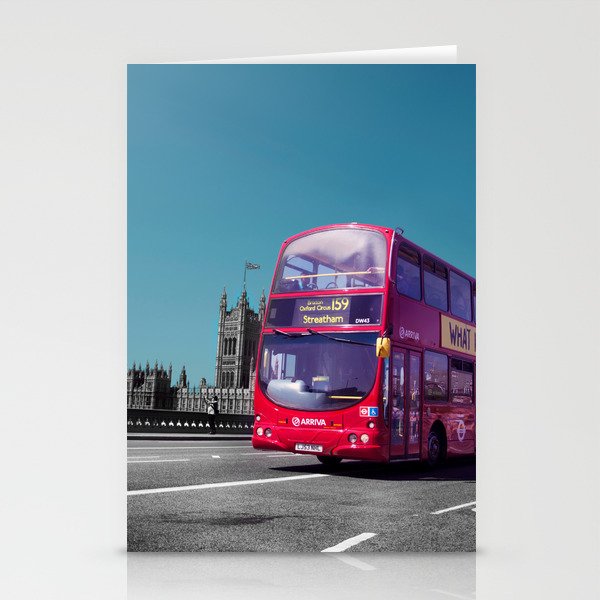 Great Britain Photography - Double Decker Bus Driving On A Road In London Stationery Cards