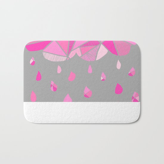 Fractured Pink Cloud Bath Mat