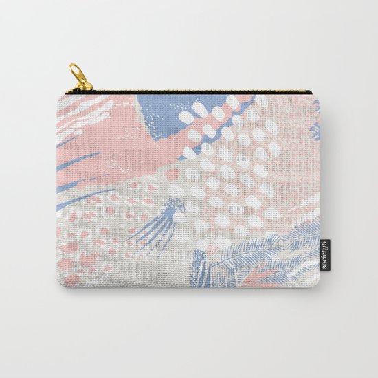 wild cats winter print (rose quartz and serenity) Carry-All Pouch