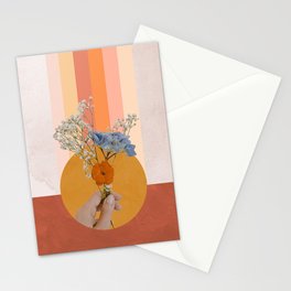 Flower Digital Collage Stationery Cards