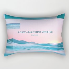 Bible Verse Ocean Collage Rectangular Pillow