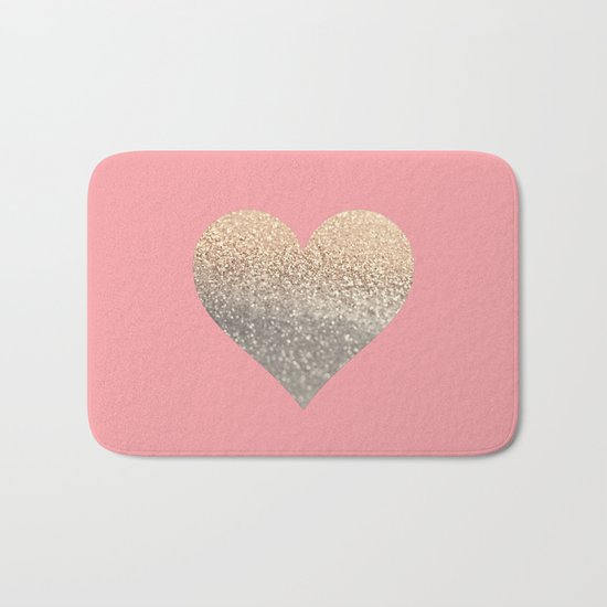 GOLD HEART CORAL Bath Mat