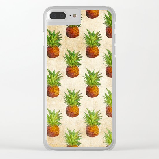 Retro Vintage Aloha Fruit Pineapple Pattern on #Society6 Clear iPhone Case