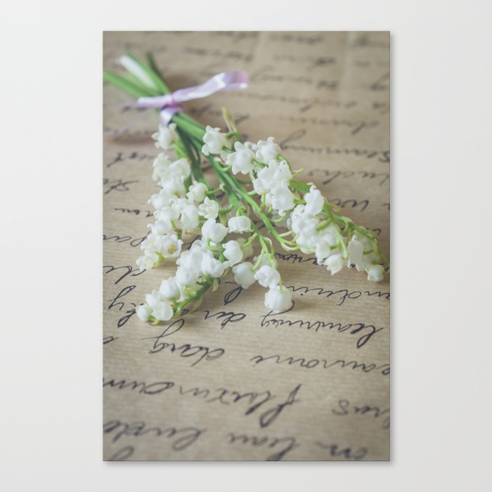 Love letter with lily of the valley Canvas Print
