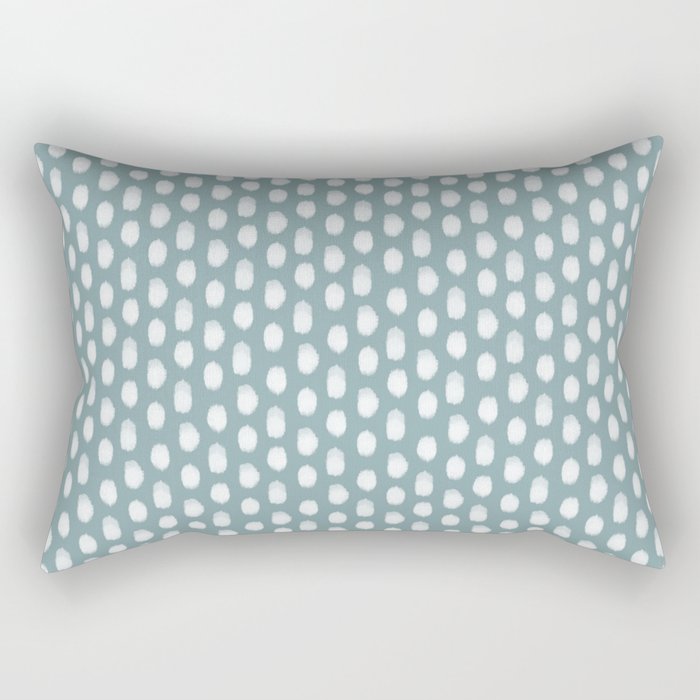 Dots . Blue Rectangular Pillow