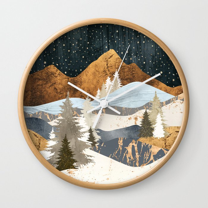 Winter Stars Wall Clock