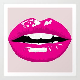 Hot Pink Lips Art Print
