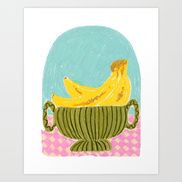 Bananas in Vase Art Print