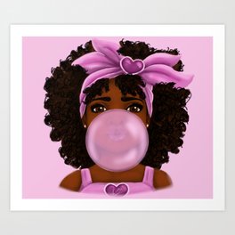 Bubble Gum Portrait Art Print