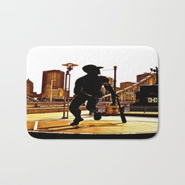 Roberto's Shadow Lives In Roberto's City Bath Mat | Digital, Architecture, Photo, People 