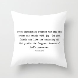 Proverbs 27 9 #bibleverse #minimalism #typography Throw Pillow